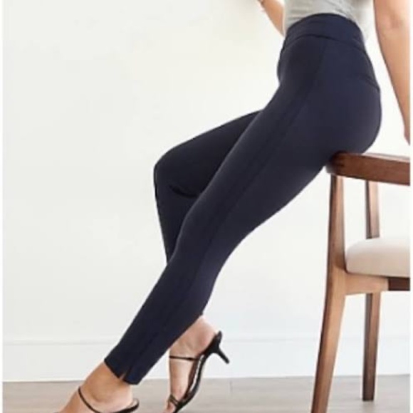 Express | Navy Columnist High Rise Ankle Pants - Picture 1 of 2